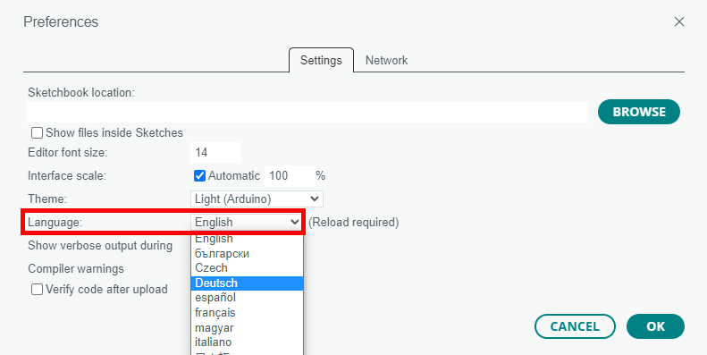 Arduino Ide Welche Sprache